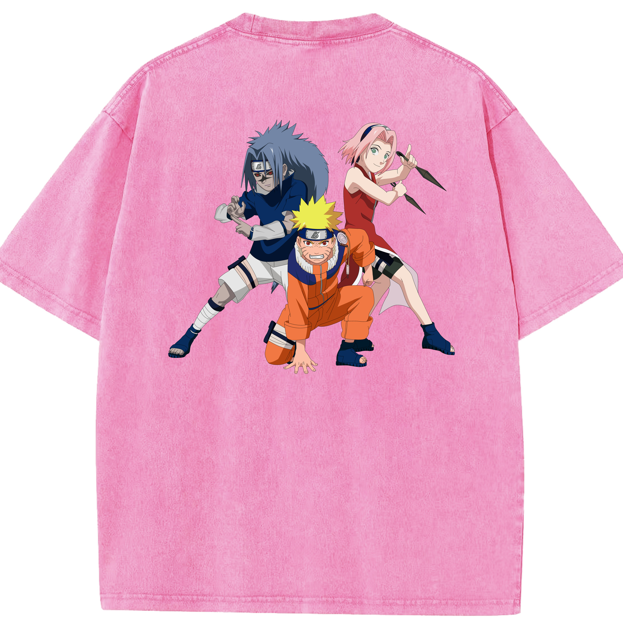 （画像用） NARUTO -ナルト- うずまき ナルト Uzumaki Naruto 綿100% ヴィンテージ風 半袖Tシャツ（背面プリント）